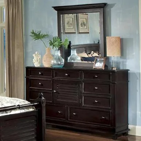 Triple Dresser with Vertical Mirror